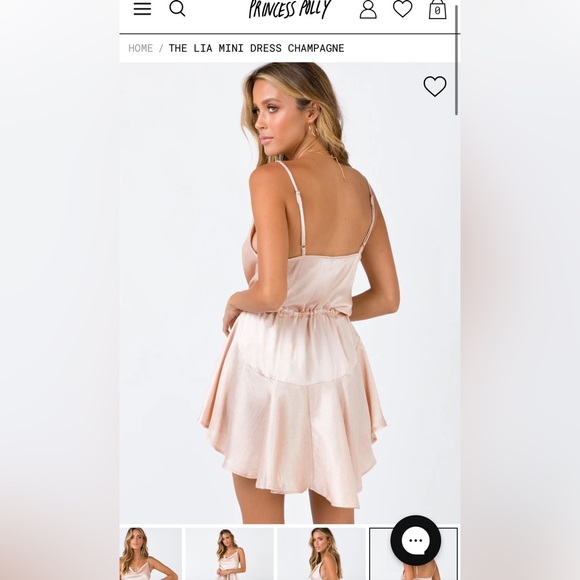 Princess Polly “The Lia Mini Dress Champagne” - Picture 5 of 5
